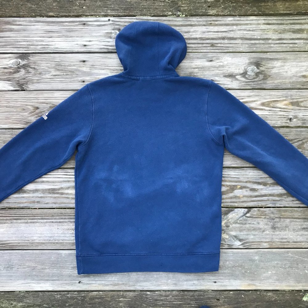 Adidas Men Hood Pull Over Jacket Blue THUNDER FOOT - Picture 7 of 7